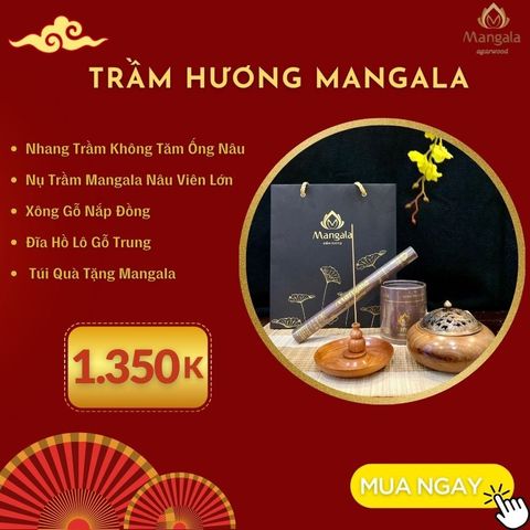 Bộ Combo Quà Tặng Trầm Hương Cao Cấp Mangala Nâu