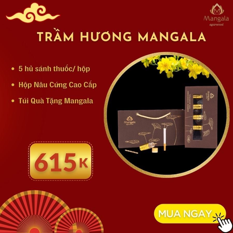 Bộ Quà Tặng Trầm Bộ Sánh Trầm Hút Thuốc Cao Cấp MANGALA