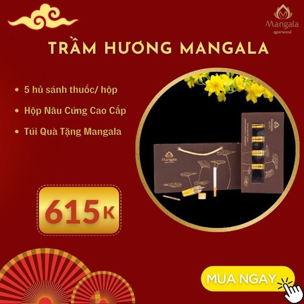 Bộ Quà Tặng Trầm Bộ Sánh Trầm Hút Thuốc Cao Cấp MANGALA