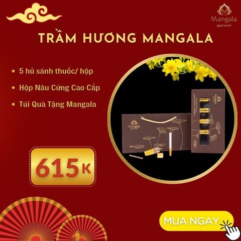 Bộ Quà Tặng Trầm Bộ Sánh Trầm Hút Thuốc Cao Cấp MANGALA