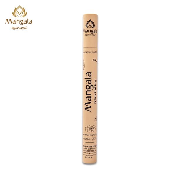 Nhang Trầm Không Tăm Cao Cấp MANGALA Ống Trắng - 20gr - 20cm