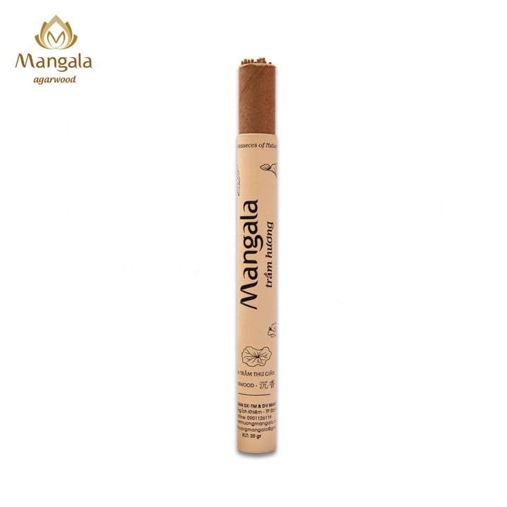 Nhang Trầm Không Tăm Cao Cấp MANGALA Ống Trắng - 20gr - 20cm