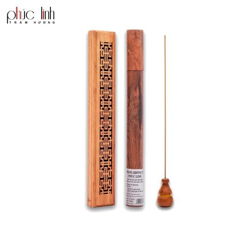 Nhang Trầm Không Tăm Ống Gỗ PHÚC LINH | 20gr | 20cm | Tặng Lư Xông Gỗ