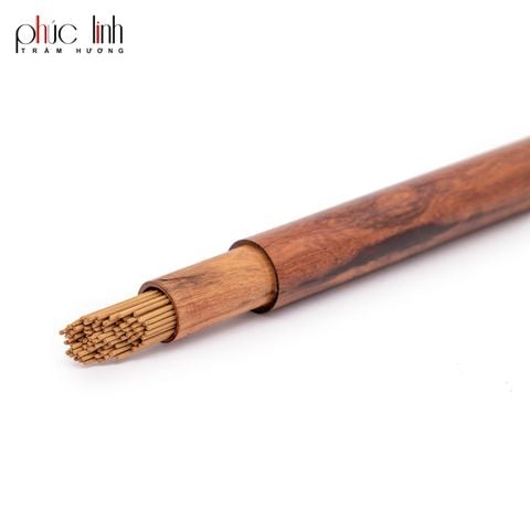 Nhang Trầm Không Tăm Ống Gỗ PHÚC LINH | 20gr | 20cm | Tặng Lư Xông Gỗ