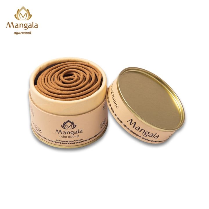 Nhang Trầm Hương Khoanh MANGALA Cao Cấp – 2 Giờ, 20 Khoanh