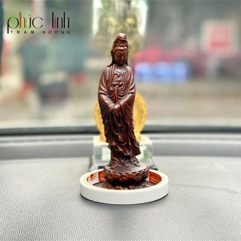 Tượng Phật Quan Âm Để Xe ô tô Gỗ Trầm Hương