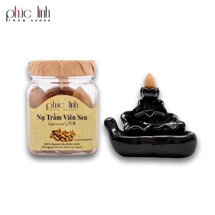 Nụ Thác Trầm Hương Khói Chảy Ngược PHÚC LINH – 25 Viên