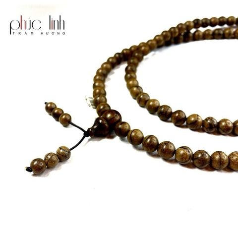 Vòng 108 Hạt Tốc Tròn Ép Thêm Dầu Trầm Nguyên Chất Đặc Biệt 8 Ly