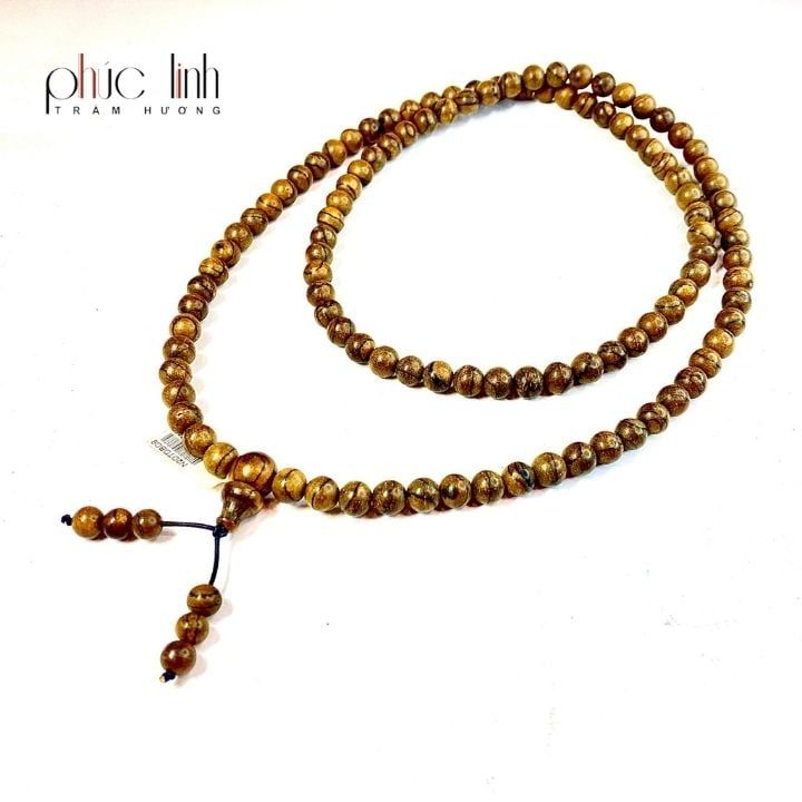 Vòng 108 Hạt Tốc Tròn Ép Thêm Dầu Trầm Nguyên Chất Đặc Biệt 8 Ly