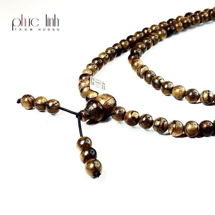 Vòng Cổ Tốc Tròn 108 Hạt Ép Thêm Dầu Trầm Nguyên Chất Đặc Biệt 6ly