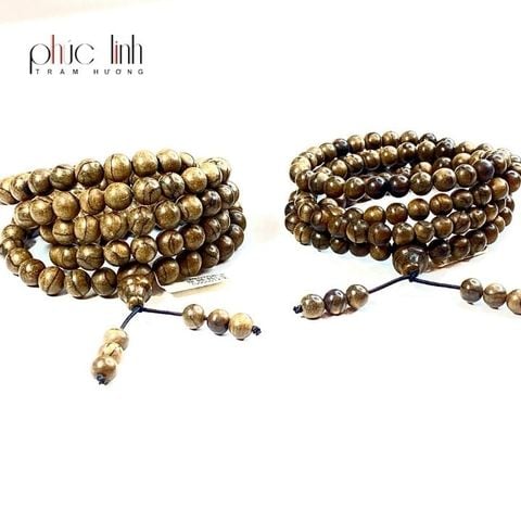 Vòng Cổ Tốc Tròn 108 Hạt Ép Thêm Dầu Trầm Nguyên Chất Đặc Biệt 6ly