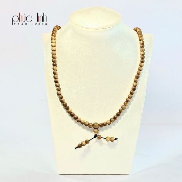 Vòng Cổ Gỗ Trầm Hương Tốc 6 ly 108 hạt PHÚC LINH