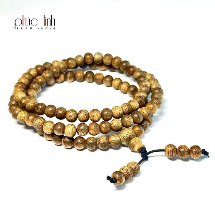 Vòng Cổ Gỗ Trầm Hương Tốc 6 ly 108 hạt PHÚC LINH