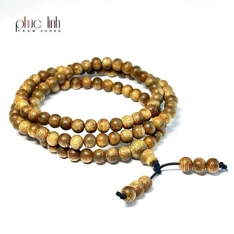 Vòng Cổ Gỗ Trầm Hương Tốc 6 ly 108 hạt PHÚC LINH