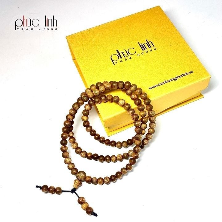 Vòng Cổ Gỗ Trầm Hương Tốc 6 ly 108 hạt PHÚC LINH