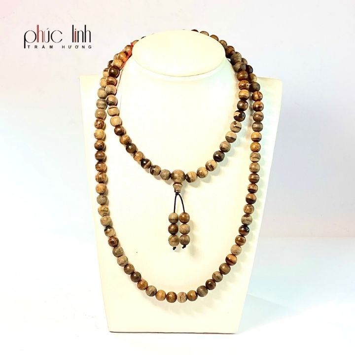Vòng Đeo Cổ Trầm Hương Lào 8 ly 108 hạt PHÚC LINH