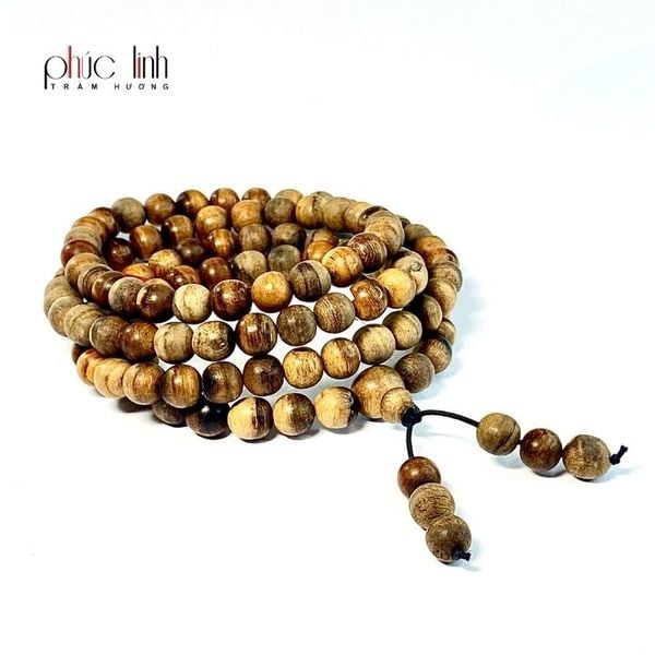 Vòng Đeo Cổ Trầm Hương Lào 8 ly 108 hạt PHÚC LINH