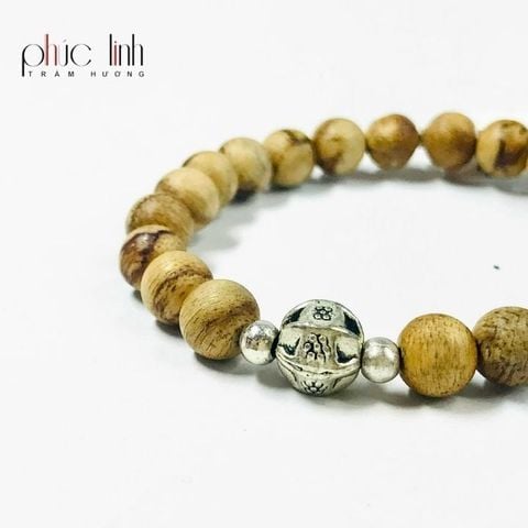 Vòng Tay Quằn Indo 7ly Phúc Linh Mix Charm Bạc