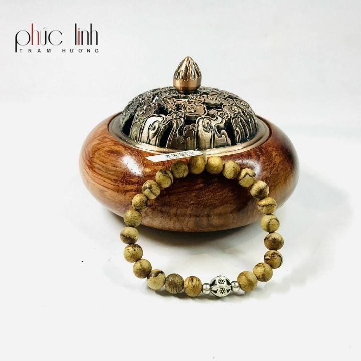 Vòng Tay Quằn Indo 7ly Phúc Linh Mix Charm Bạc