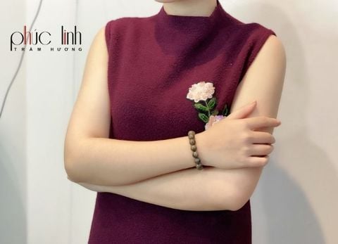 Vòng Tay Tốc Tròn Ép Thêm Dầu Trầm Nguyên Chất Xám 8ly