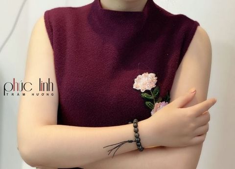 Vòng Tay Tốc Tròn Ép Thêm Dầu Trầm Nguyên Chất Đen 8ly