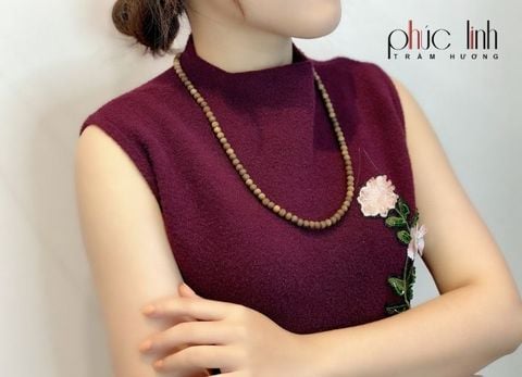Vòng Cổ Gỗ Trầm Hương Tốc 6 ly 108 hạt PHÚC LINH