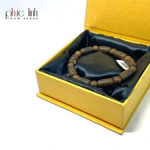 Vòng Tay Tốc Đốt Trúc Ép Thêm Dầu Trầm Nguyên Chất