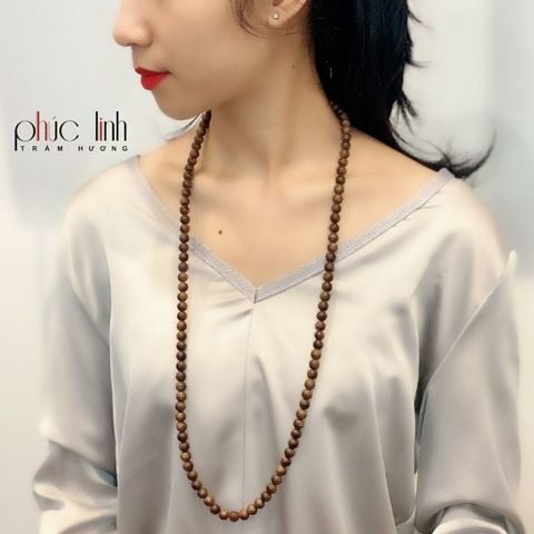 Dây Chuyền Trầm Hương Sánh Chìm 8 ly 108 hạt PHÚC LINH
