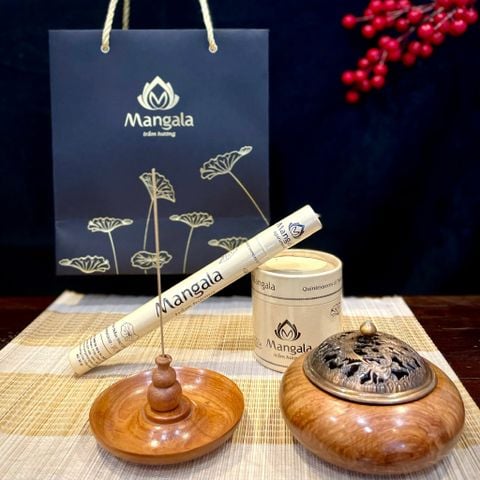 Bộ Combo Quà Tặng Trầm Hương Cao Cấp Mangala Trắng
