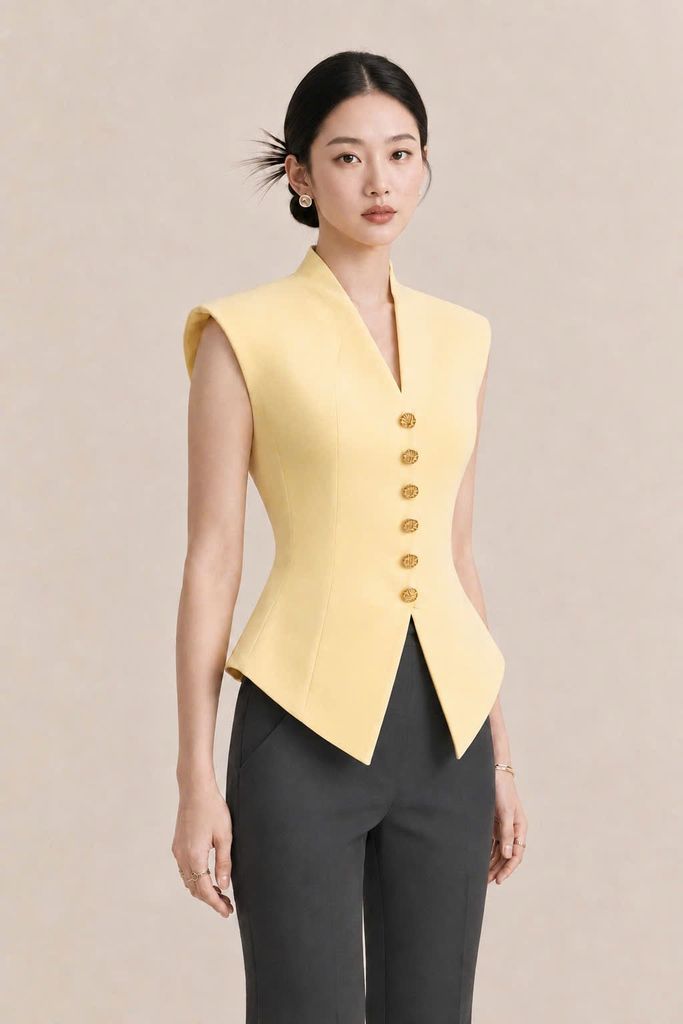 Áo Vest Peplum cổ V Aristina 9GI007BH