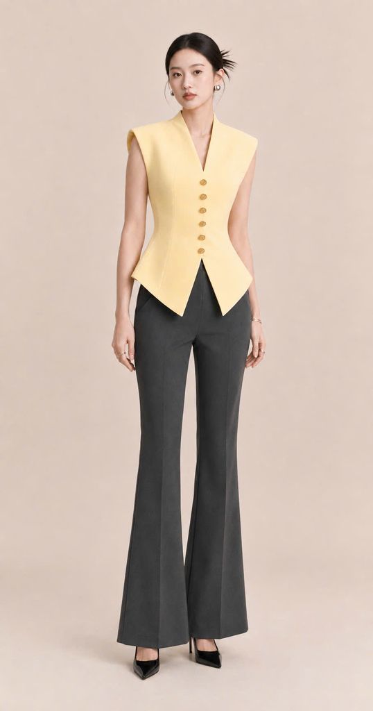 Áo Vest Peplum cổ V Aristina 9GI007BH