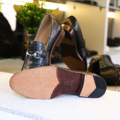 GIÀY LƯỜI LOAFER DA CÁ SẤU GTB123 ĐẾ Ý CAO CẤP 3CM