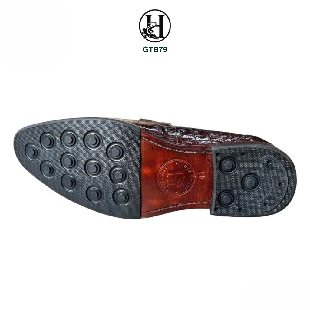 GIÀY TÂY OXFORD GTG666 KHÔNG DÂY DA GÙ CÁ SẤU THẬT LUXURY