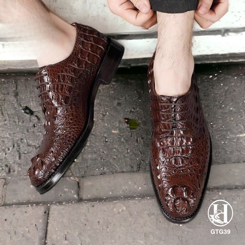GTG39 – GIÀY OXFORD DA GÙ CÁ SẤU THẬT LUXURY