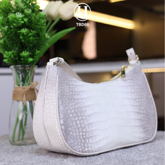 TÚI XÁCH TBD68 ĐEO VAI DA CÁ SẤU THẬT TRẮNG BẠCH TẠNG LUXURY