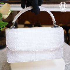 TÚI XÁCH TBH29 DA BỤNG CÁ SẤU THẬT BẠCH TẠNG LUXURY