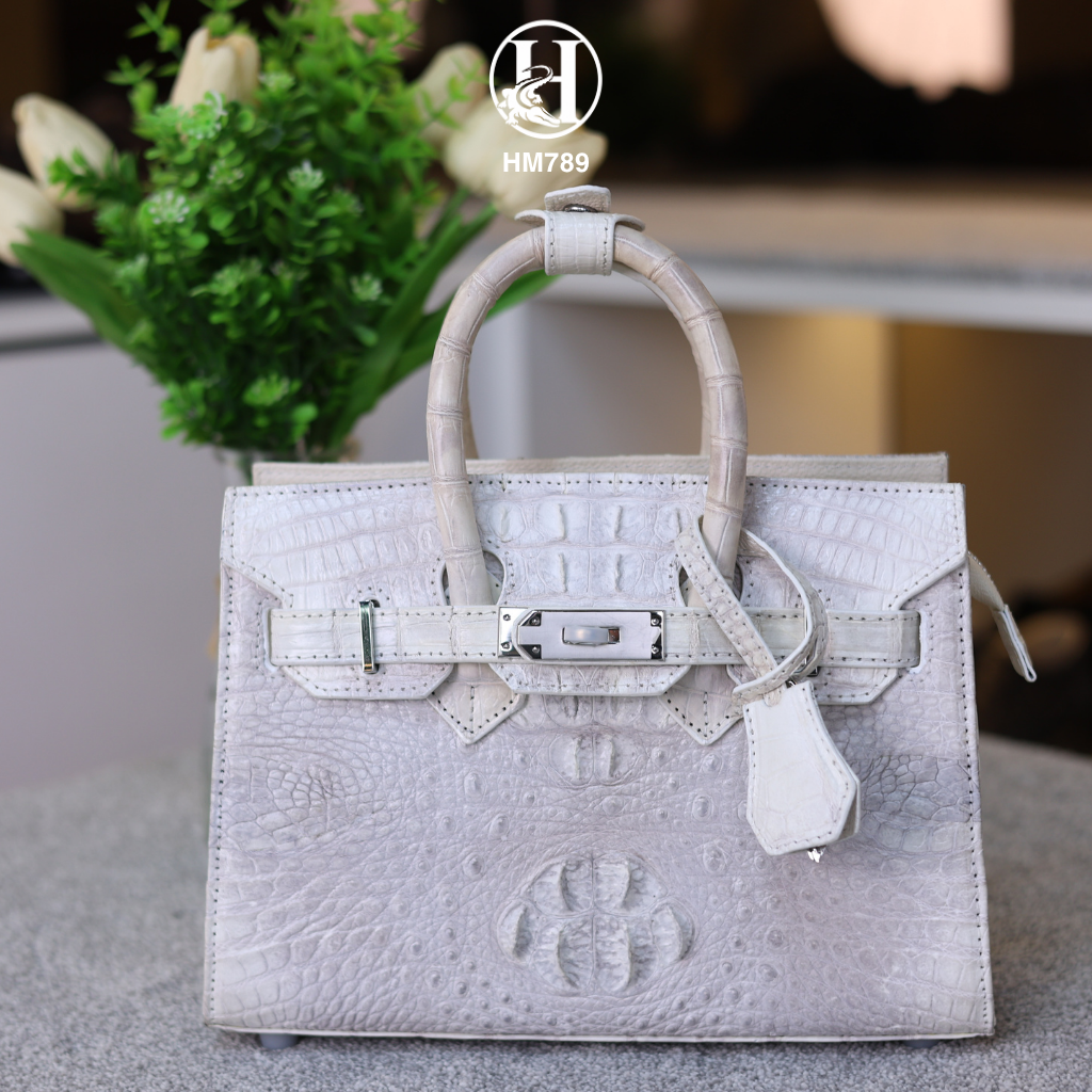 TÚI XÁCH DA CÁ SẤU HM789 BẠCH TẠNG HIMALAYA TUYỆT TÁC LUXURY ĐỘC BẢN