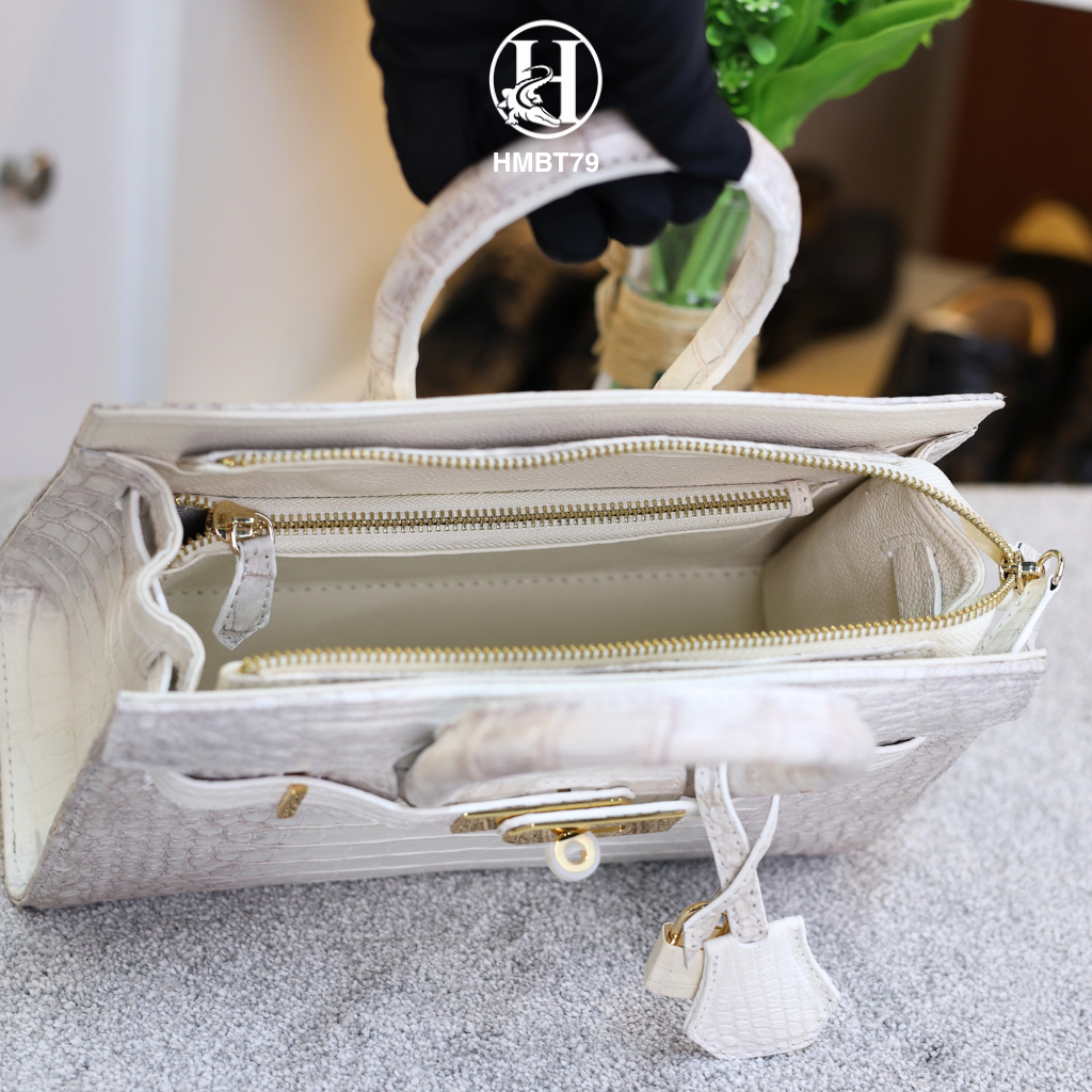 TÚI XÁCH DA CÁ SẤU HM789 BẠCH TẠNG HIMALAYA TUYỆT TÁC LUXURY ĐỘC BẢN