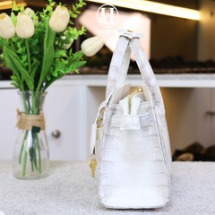 TÚI XÁCH DA CÁ SẤU HMBT79 BẠCH TẠNG HIMALAYA – KHÍ CHẤT LUXURY ĐỘC BẢN