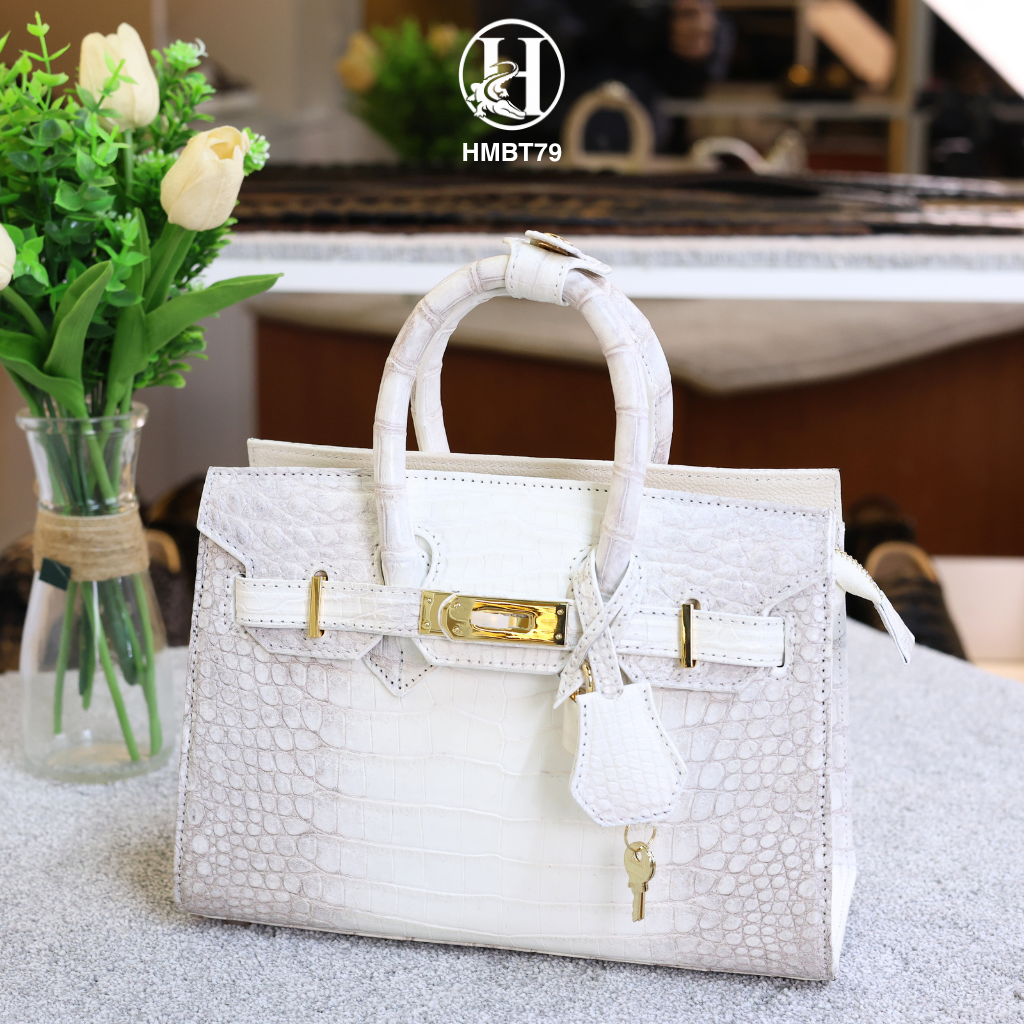 TÚI XÁCH DA CÁ SẤU HMBT79 BẠCH TẠNG HIMALAYA – KHÍ CHẤT LUXURY ĐỘC BẢN