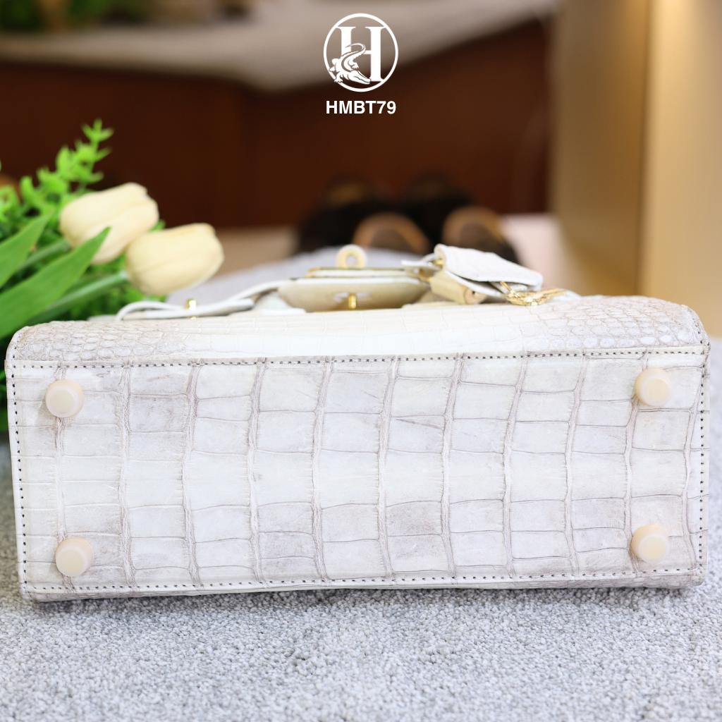 TÚI XÁCH DA CÁ SẤU HMBT79 BẠCH TẠNG HIMALAYA – KHÍ CHẤT LUXURY ĐỘC BẢN