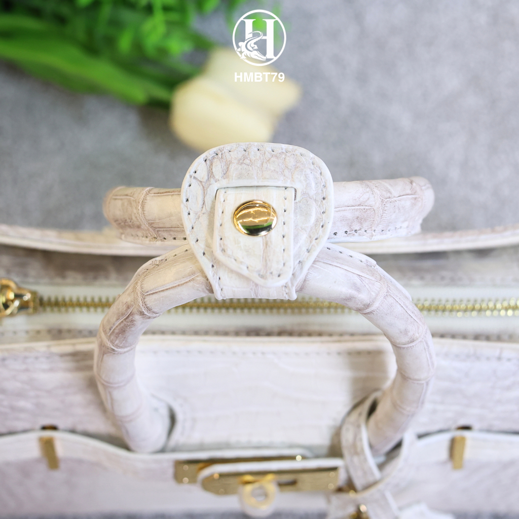 TÚI XÁCH DA CÁ SẤU HMBT79 BẠCH TẠNG HIMALAYA – KHÍ CHẤT LUXURY ĐỘC BẢN