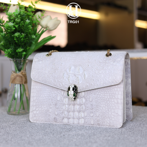 TÚI XÁCH TRG01 DA GÙ CÁ SẤU THẬT BẠCH TẠNG LUXURY