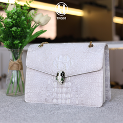TÚI XÁCH TRG01 DA GÙ CÁ SẤU THẬT BẠCH TẠNG LUXURY