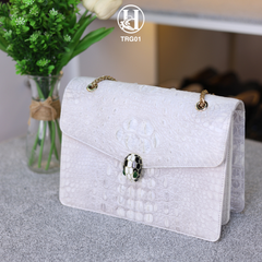 TÚI XÁCH TRG01 DA GÙ CÁ SẤU THẬT BẠCH TẠNG LUXURY