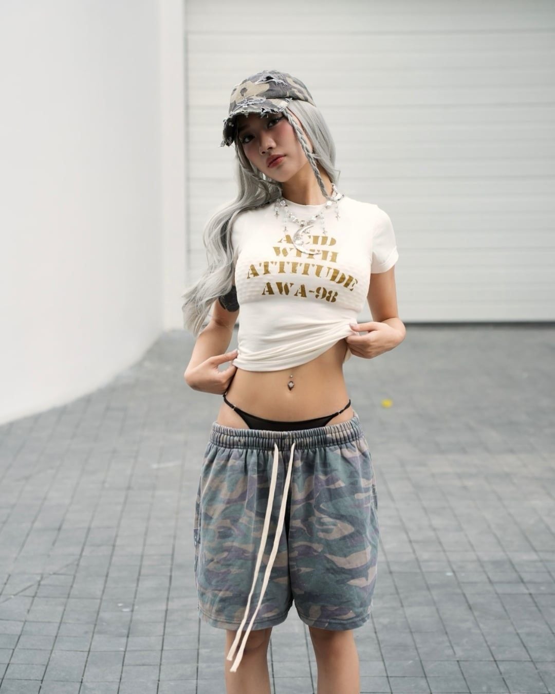  GUCOON® WASHED CAMO SHORT 
