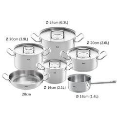 Bộ nồi 6 món Fissler Original Profi nắp kim loại