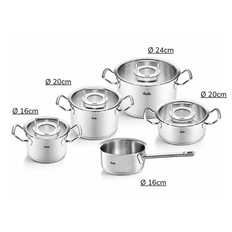 Bộ nồi Fissler Original Profi 5 món nắp kính có quánh