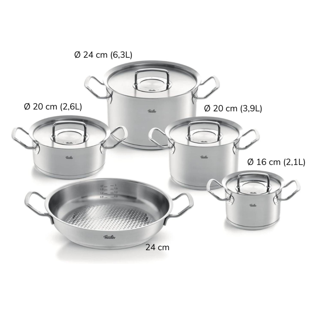 Bộ nồi 4 món Fissler Original-Profi nắp kính kèm chảo