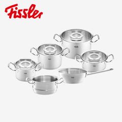 Bộ nồi Fissler Original Profi 6 món nắp kính có quánh hình nón và xửng hấp